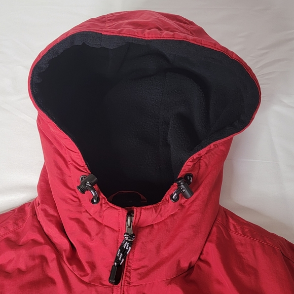 Outdoor Exchange Retro 90's Red Hooded Parka Winter Coat Jacket Men's Size Lg - Picture 8 of 16
